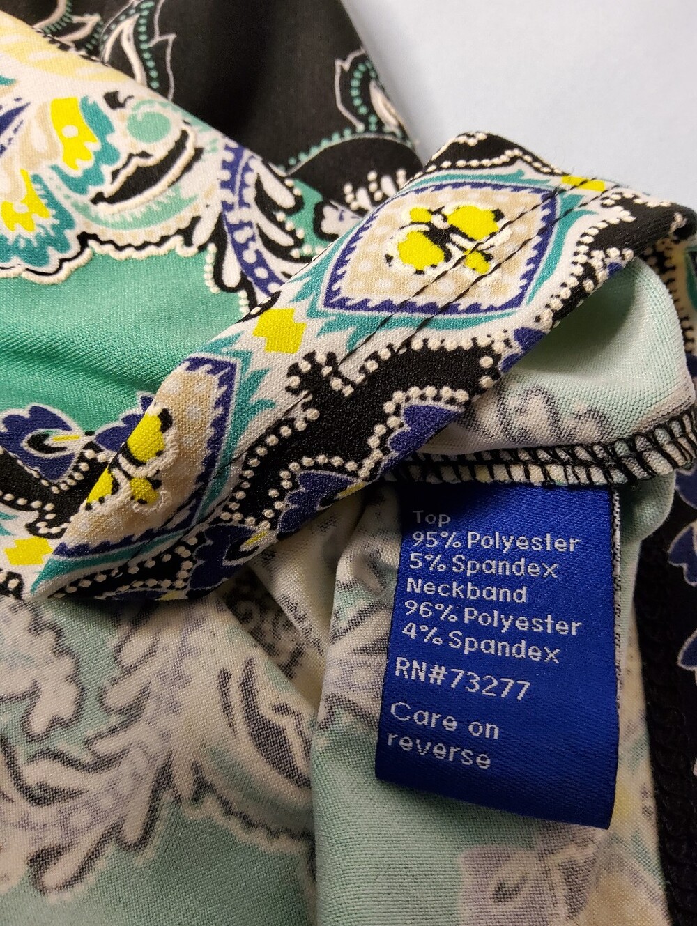 Apt. 9 Black and Green Paisley Top - Picture 6 of 7